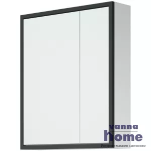 Зеркальный шкаф Corozo Айрон 60, черный/белый