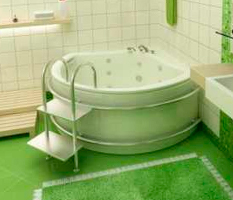 Ванна в насыщенном зеленом цвете - фото