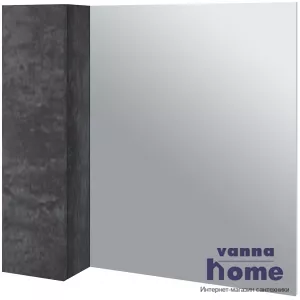 Зеркальный шкаф Emmy Стоун 80 L, серый бетон