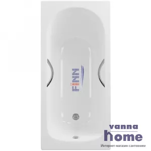 Ванна чугунная Finn Standard 140x70 с отверстиями для ручек (с антискользящим покрытием)