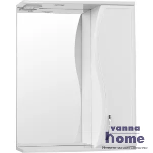 Зеркальный шкаф Style Line Эко Волна Панда Волна 60/С с подсветкой, белый