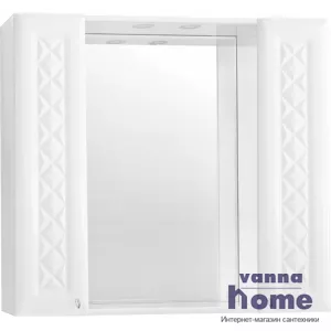 Зеркальный шкаф Style Line Канна 90/С Люкс с подсветкой, белый