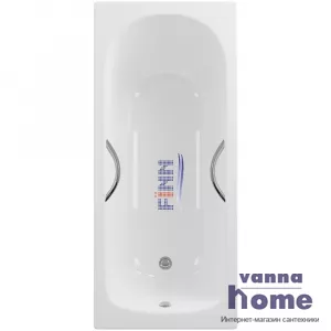 Ванна чугунная Finn Standard 180x80 с отверстиями для ручек (углубленная с антискользящим покрытием)