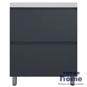 Тумба с раковиной Style Line Манхэттен 70 Plus напольная, графит (раковина белая)