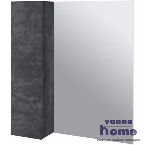 Зеркальный шкаф Emmy Стоун 60 L, серый бетон