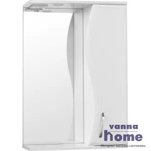 Зеркальный шкаф Style Line Эко Волна Панда Волна 55/С с подсветкой, белый