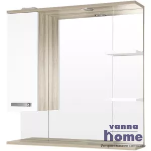 Зеркальный шкаф Style Line Ориноко 80/С с подсветкой, ориноко/белый