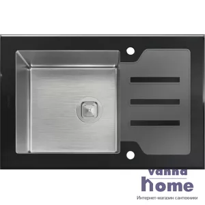 Кухонная мойка из стали и стекла Tolero Ceramic Glass TG-660 765055, черная