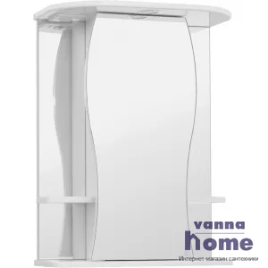 Зеркальный шкаф Style Line Эко Волна Лорена 55/С с подсветкой, белый