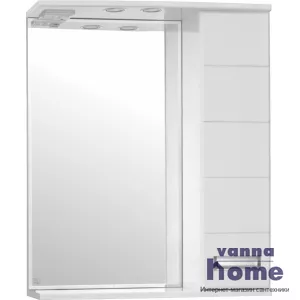 Зеркальный шкаф Style Line Ирис 65/С с подсветкой, белый