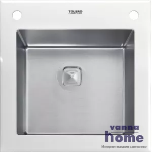 Кухонная мойка из стали и стекла Tolero Ceramic Glass TG-500 241978, белая