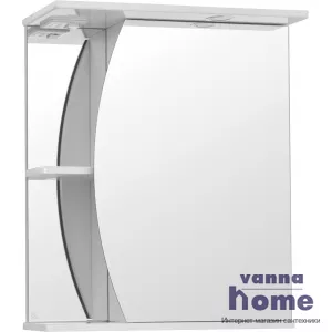 Зеркальный шкаф Style Line Эко Волна Камелия 60/С с подсветкой, белый
