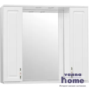 Зеркальный шкаф Style Line Олеандр-2 90/С Люкс с подсветкой, белый